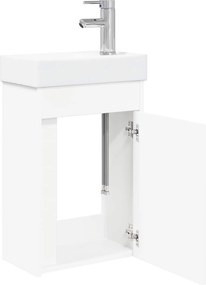 vidaXL Μονάδα μπάνιου με βρύση Λευκό 40,5 x 22,5 x 62 εκ.