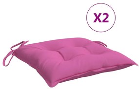 vidaXL Μαξιλάρια Καρέκλας 2 τεμ. Ροζ 40 x 40 x 7 εκ. Υφασμάτινα