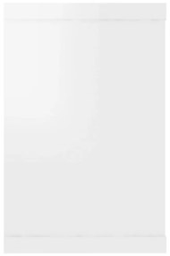 Ράφια Κύβοι Τοίχου 2 τεμ. Γυαλ. Λευκό 60x15x30 εκ. Μοριοσανίδα - Λευκό