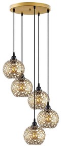 Φωτιστικό Οροφής Selcuklu 521SHN3478 60x60x111cm 5xE27 40W Gold Opviq