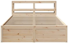 vidaXL Πλαίσιο Κρεβατιού με Κεφαλάρι 120x200 εκ. από Μασίφ Ξύλο Πεύκου