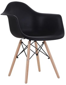 14590004 Καρέκλα CORYLUS Μαύρο PP 60x60x80cm Ξύλο/PP, 1 Τεμάχιο