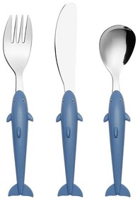Μαχαιροπίρουνα Παιδικά Shark (Σετ 3Τμχ) 45.100.158 Blue Cryspo Trio 3 τμχ Stainless Steel