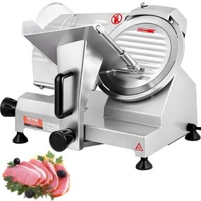 VEVOR Commercial Meat Slicer, 200W Electric Deli Food Slicer, 350-400RPM Meat Slicer with 8&quot; Carbon Steel Blade, 0 - 0.47 inch Adjustable Thickness Electric Meat Slicer for Home and Commercial Use
