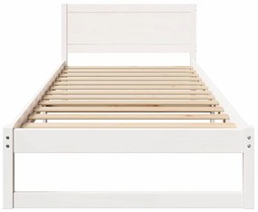 vidaXL Σκελετός Κρεβατιού Λευκό 90 x 190 cm Μασίφ ξύλο πεύκου