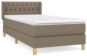 Κρεβάτι Boxspring με Στρώμα Taupe 90x190 εκ.Υφασμάτινο - Μπεζ-Γκρι