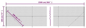 Συρματόπλεγμα Περίφραξης Πράσινο 1,8 x 25 μ. με Βάσεις Φλάντζα - Πράσινο