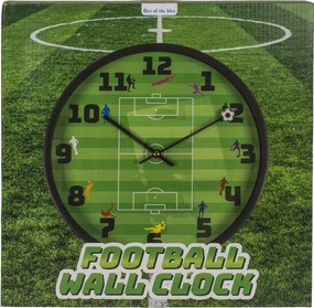 Ρολόι Τοίχου Ποδόσφαιρο Πράσινο Πλαστικό Φ30cm