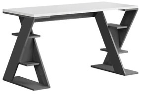 Γραφείο εργασίας Papillon Megapap χρώμα ανθρακί - λευκό 137x60x75εκ