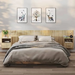 vidaXL Κομοδίνα Επιτοίχια 2 τεμ. Sonoma Δρυς