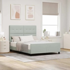 vidaXL Σκελετός Κρεβατιού Ανοιχτό γκρι 140 x 190 cm Βελούδο