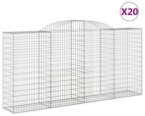 vidaXL Συρματοκιβώτια Τοξωτά 20 τεμ. 300x50x140/160 εκ. Γαλβαν. Ατσάλι