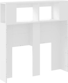 vidaXL Κεφαλάρι Κρεβατιού με LED Λευκό 100x18,5x103,5 εκ Επεξεργ. Ξύλο