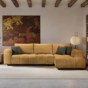 Γωνιακός Καναπές Orion Fylliana Δεξιά Γωνία Ώχρα 300x200x70 εκ. 300x200x70 εκ.