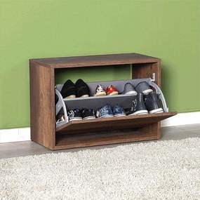 Παπουτσοθήκη 6 ζεύγων Step Megapap χρώμα καρυδί 60x30x42εκ.