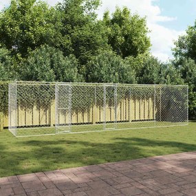 vidaXL Κλουβί σκύλου Ασημί 800 x 200 x 200 εκ. Επικαλυμμένος Χάλυβας