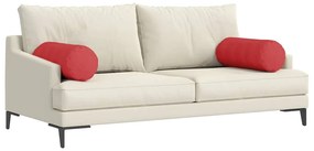 vidaXL Μαξιλάρια Στήριγμα 2 pcs Κόκκινο Ø 25 x 70 cm ύφασμα