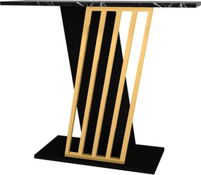 Κονσόλα Gravity Megapap χρώμα μαύρο εφέ μαρμάρου - χρυσό 90x29,6x76,8εκ.