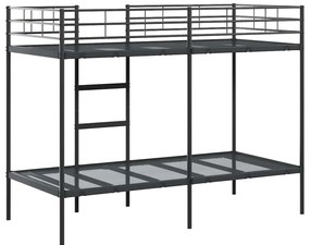 vidaXL Κουκέτα χωρίς στρώμα Μαύρο 90x200 cm Ατσάλι