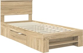 vidaXL Σκελετός Κρεβατιού Δρύς Sonoma 90 x 200 cm Επεξεργασμένο Ξύλο