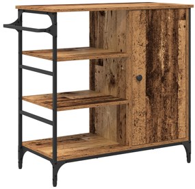 vidaXL Τροχόσπιτο Κουζίνας Παλιό Ξύλο 87,5x38,5x84,5 cm Κατασκευασμένο από Ξύλο