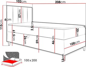 Επενδυμένο κρεβάτι Junior Maja I-Mple-Deksia-100 x 200