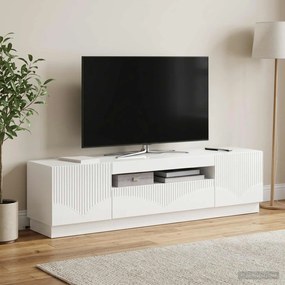 VidaXL Ντουλάπα LED Τηλεόρασης Γυαλιστερό Λευκό Επεξεργασμένο Ξύλο
