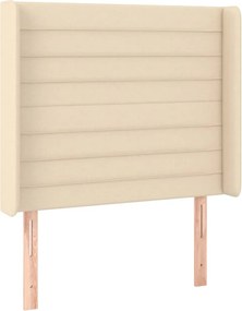 vidaXL Κρεβάτι Boxspring με Στρώμα &amp; LED Κρεμ 90x200 εκ. Υφασμάτινο