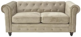 Kαναπές διθέσιος Incredible βελούδο μπεζ 160x84x67εκ 160x67x84 εκ.