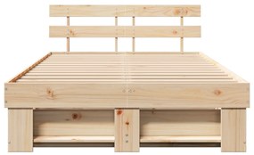 vidaXL Σκελετός Κρεβατιού Καφέ 140 x 190 cm Συμπαγές ξύλο πεύκου