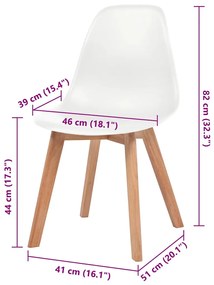 vidaXL Καρέκλες Τραπεζαρίας 6 τεμ. Λευκές Πλαστικές