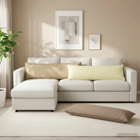 vidaXL Κάλυμμα Μαξιλαριού HOUTEN Κρεμ 40 x 145 εκ. Πολυεστέρας