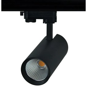 SAND BLACK LED TRACK LUMINAIRE 27W 3000K 3-PHASE 36° 3120LM 230V AC Ra80 Φ74*170MM 5YRS ACA SOLINE2730B4