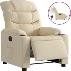 vidaXL Πολυθρόνα Ανακλινόμενη Ηλεκτρική Κρεμ Υφασμάτινη