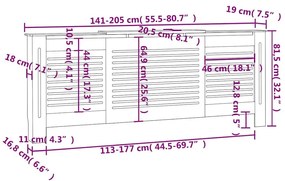 Κάλυμμα Καλοριφέρ 205 εκ. από MDF - Καφέ