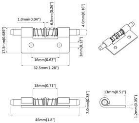 vidaXL Κλείστρο 12 pcs Ασημί 46 x 17 x 1,2 mm Ατσάλι