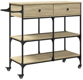 vidaXL Τρόλεϊ Κουζίνας Sonoma Δρυς 105x42x95 εκ. Επεξεργασμένο Ξύλο