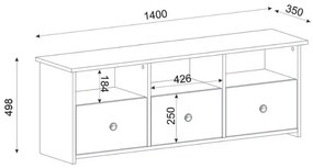 ΕΠΙΠΛΟ ΤΗΛΕΟΡΑΣΗΣ MAHEN MEGAPAP ΧΡΩΜΑ SAPPHIRE OAK 140X35X49,8ΕΚ.