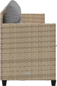 vidaXL Ξαπλώστρα Μπεζ από Συνθετικό Ρατάν με Μαξιλάρια