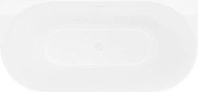 Mexen Oval Slim ελεύθερη μπανιέρα γωνιακή 170 x 80 cm, λευκή, λευκή υπερχείλιση