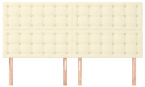 vidaXL Κεφαλάρια Κρεβατιού 4 τεμ. Κρεμ 100x5x78/88 εκ. Συνθετικό Δέρμα