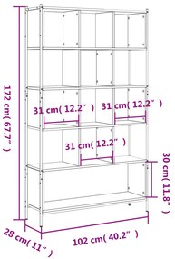 ΒΙΒΛΙΟΘΗΚΗ ΚΑΠΝΙΣΤΗ ΔΡΥΣ 102X28X172 ΕΚ. ΑΠΟ ΕΠΕΞΕΡΓΑΣΜΕΝΟ ΞΥΛΟ 3213659