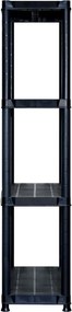 vidaXL Ραφιέρα Αποθήκευσης 4 Επιπέδων Μαύρη 183x30,5x130 εκ. Πλαστική