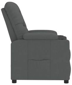vidaXL Πολυθρόνα Ανακλινόμενη Σκούρο Γκρι Υφασμάτινη