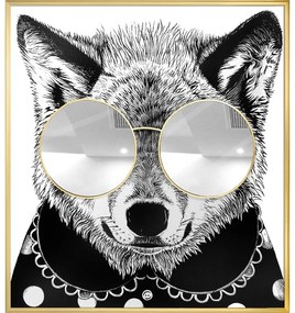 Supergreens Πίνακας "Racoon Thug Life" με Ασημί καθρέφτη MDF/Καμβάς 118x130 εκ.