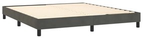vidaXL Κρεβάτι Boxspring με Στρώμα &amp; LED Σκ. Γκρι 160x200εκ. Βελούδινο