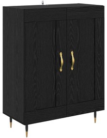 vidaXL Highboard Μαύρη δρυς 69,5 x 34 x 180 εκ. Επεξεργασμένο ξύλο