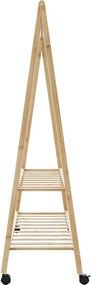 vidaXL Ράφι ρούχων με ράφια και ρόδες 132x45,5x155,5 εκ.Μπαμπού
