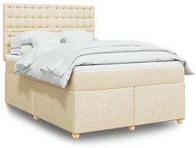 ΚΡΕΒΑΤΙ BOXSPRING ΜΕ ΣΤΡΩΜΑ ΚΡΕΜ 160X200 ΕΚ. ΥΦΑΣΜΑΤΙΝΟ 3293650