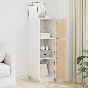vidaXL Ντουλάπι Ψηλό Λευκό 34 x 40 x 108,5 εκ. από Μασίφ Ξύλο Πεύκου